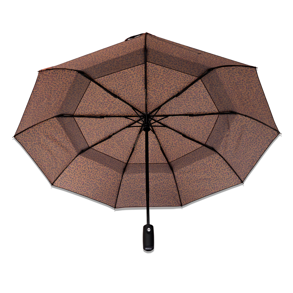 Roka Umbrella in Mini Leopard Pongee