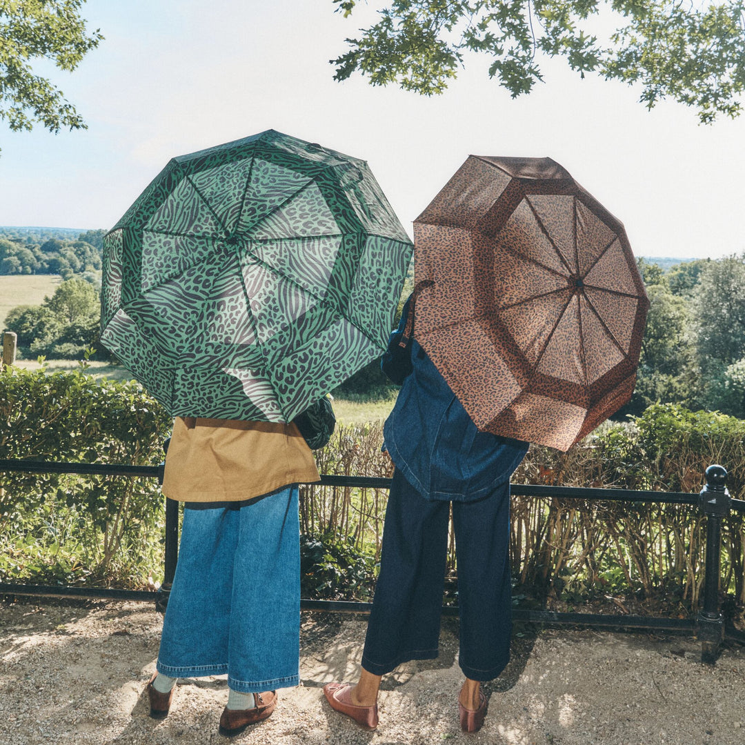 Roka Umbrella in Mini Leopard Pongee