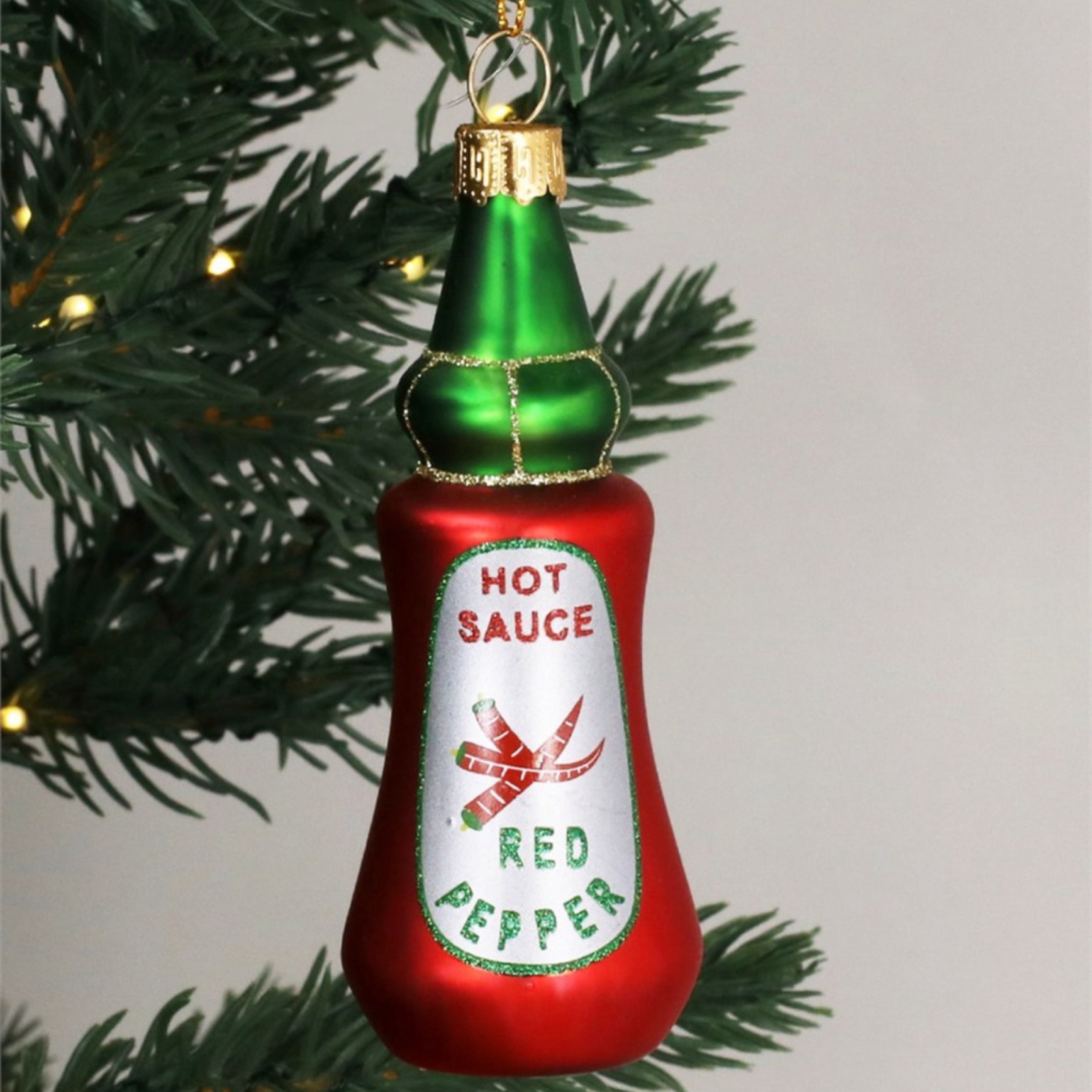 Gisela Graham Glass Hot Sauce Christmas Decoration