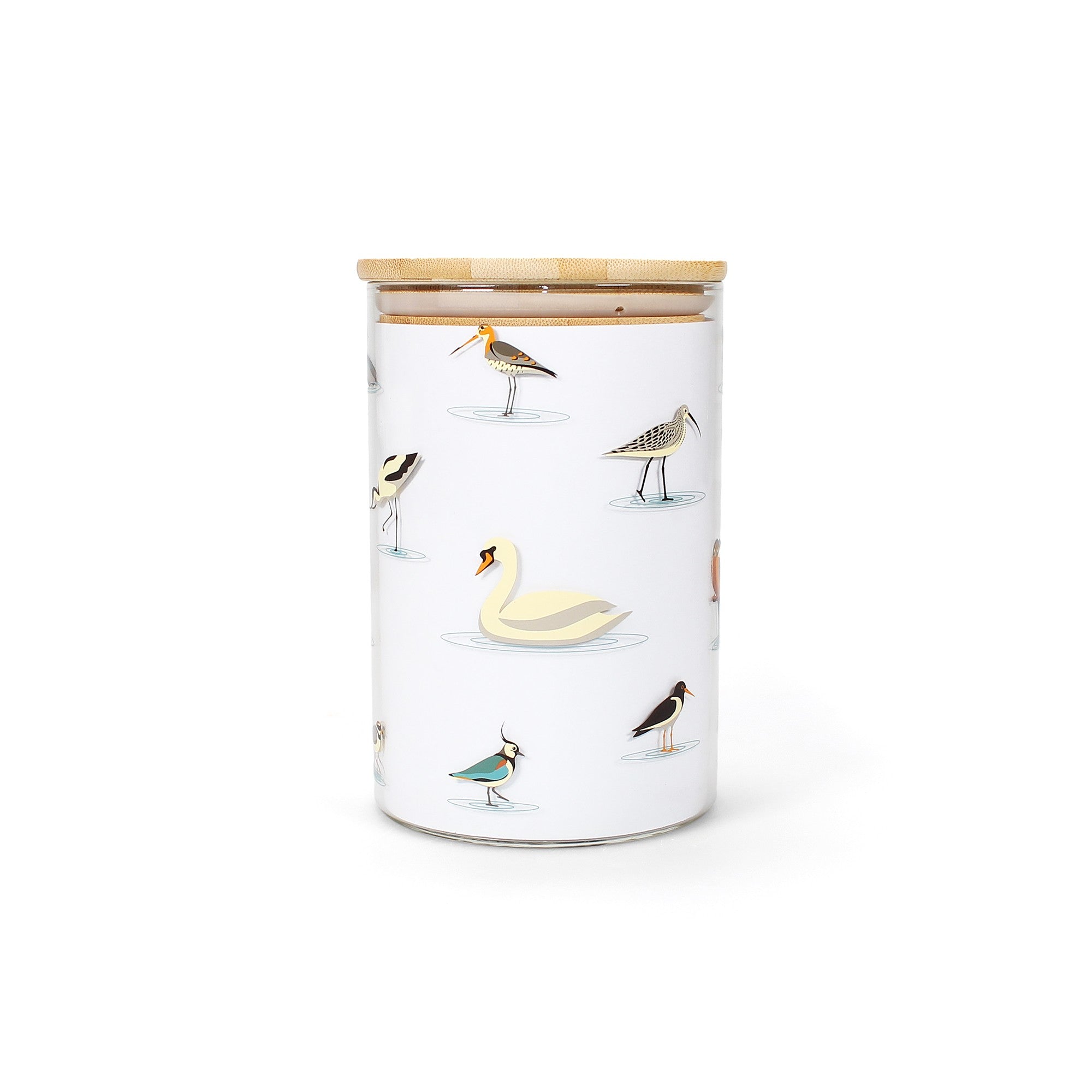 Storage Jar Glass (950ml) - RSPB - Water Birds