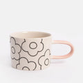 Caroline Gardner Mono Outline Flower Ceramic Mug