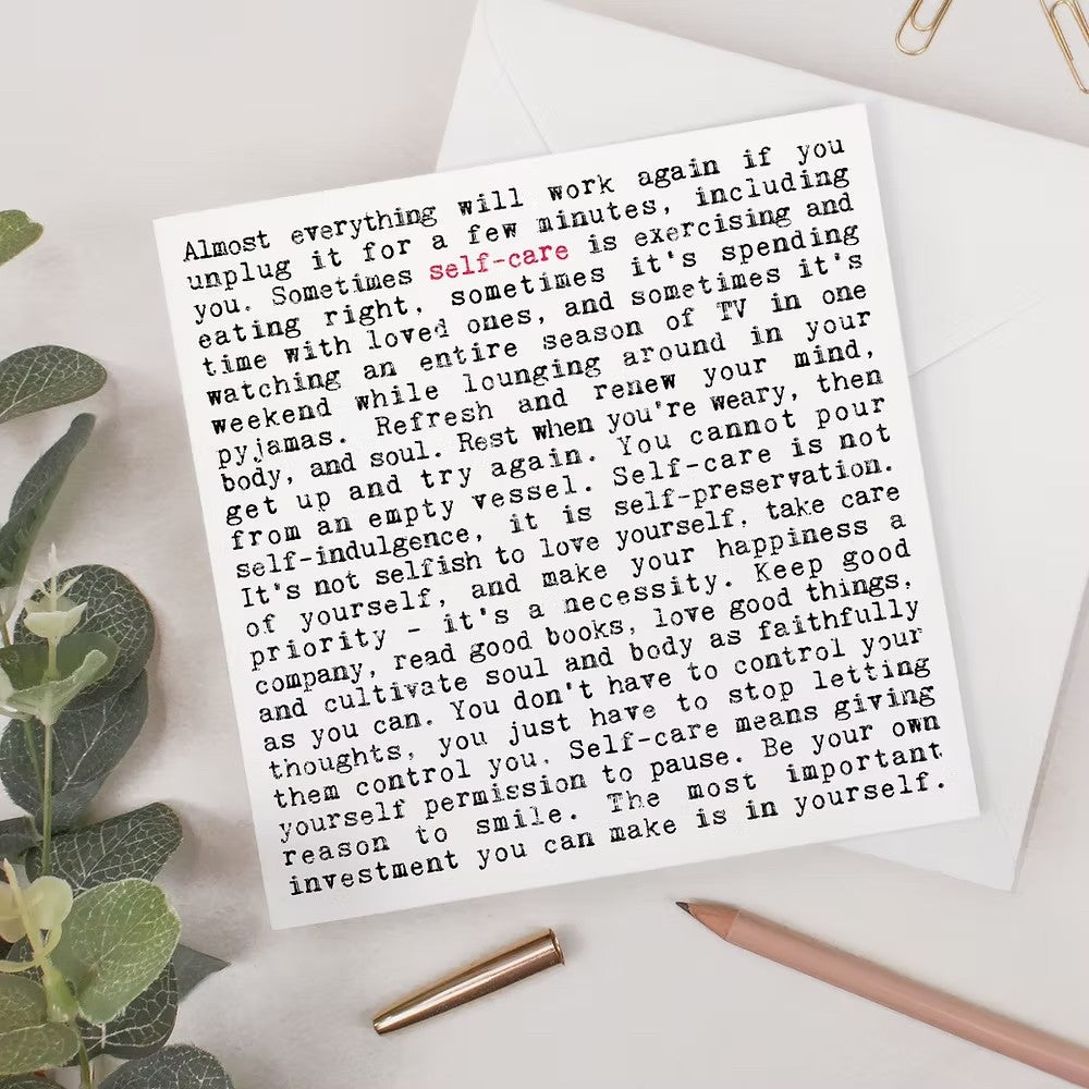 Self-Care, Thinking of you card