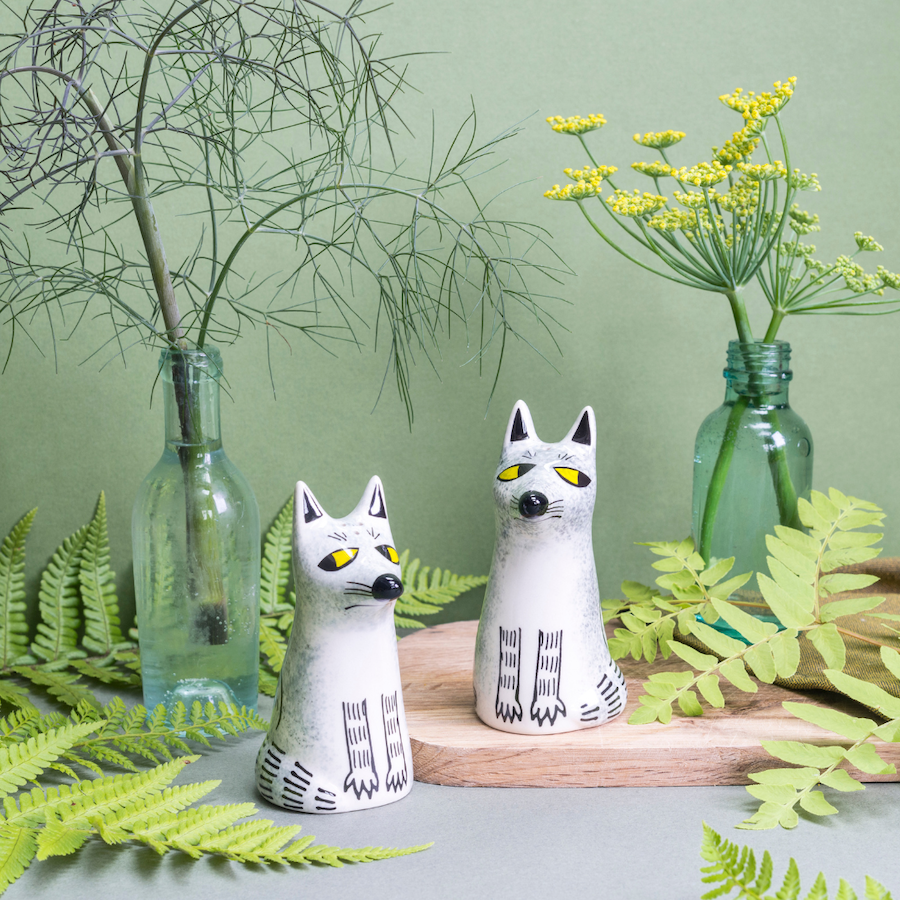 Wolf Salt and Pepper Shakers | Hannah Turner
