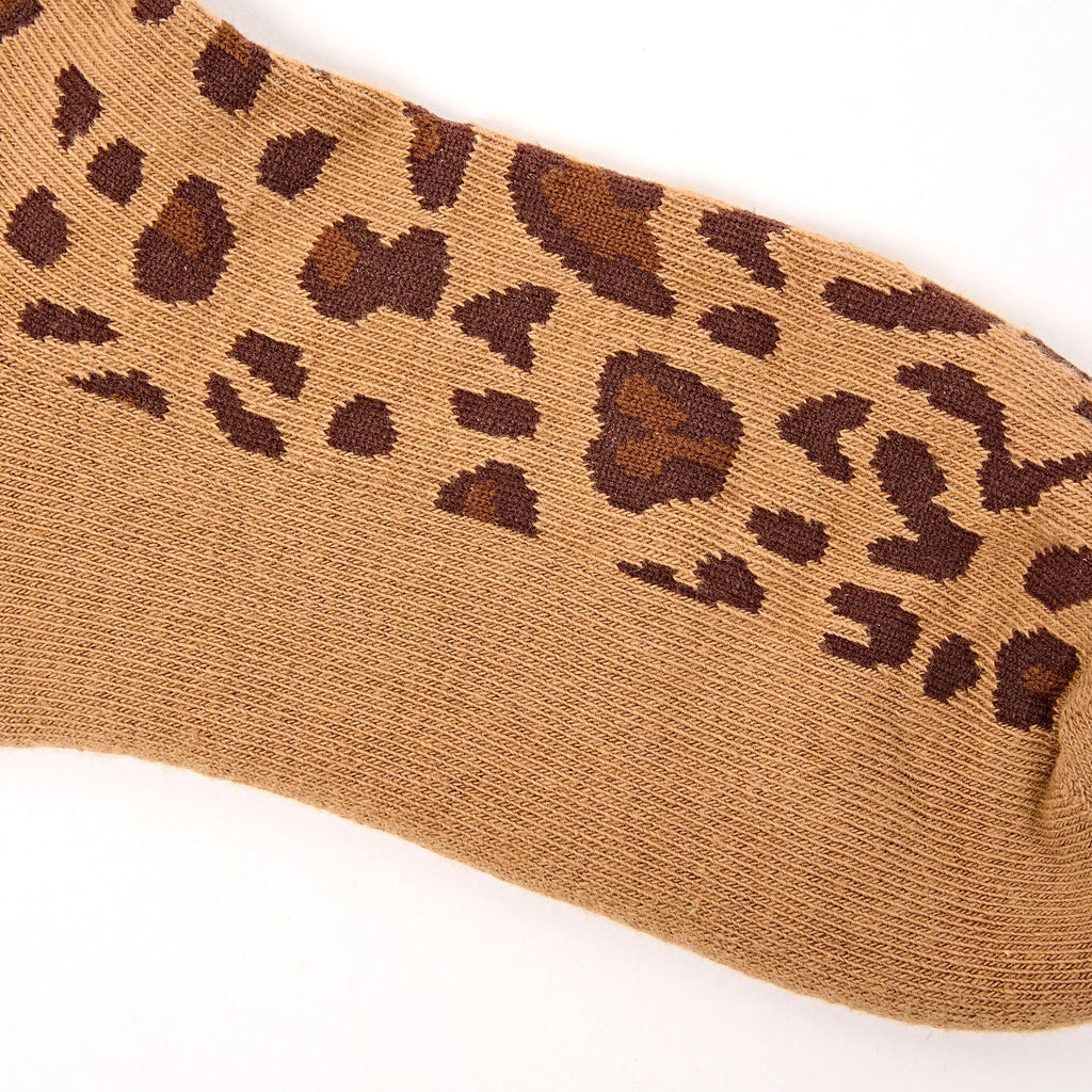 Roka Leopard Sand Print Organic Cotton Socks - one size