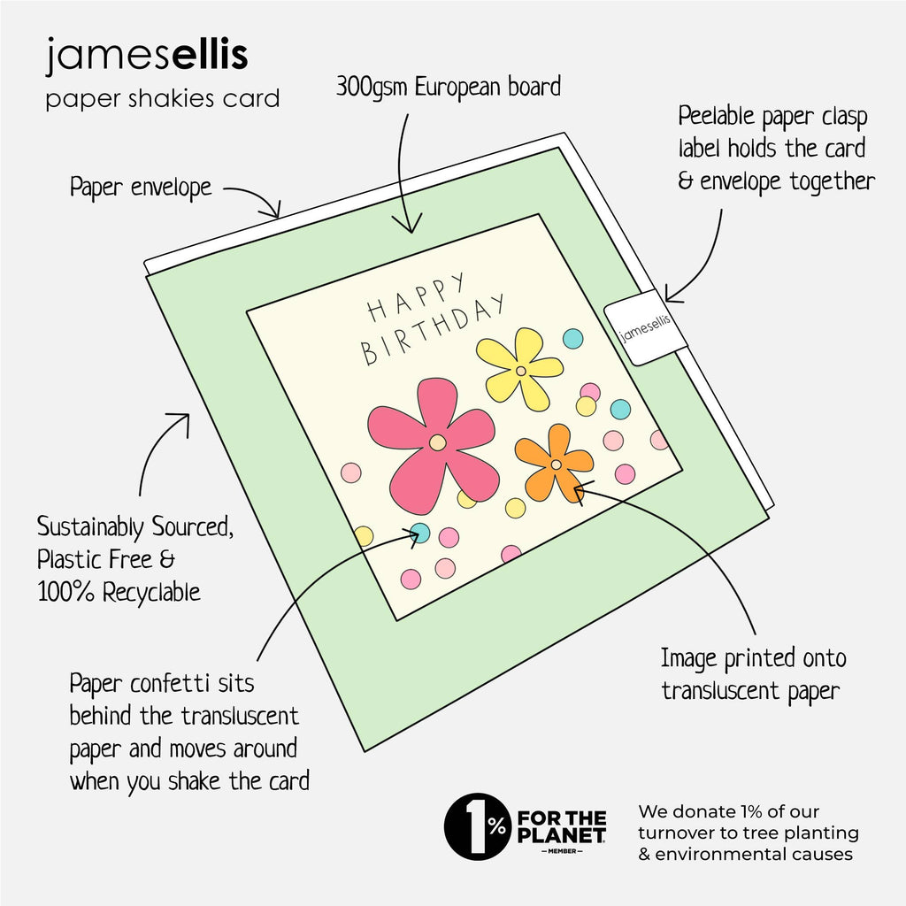 Mr & Mrs Confetti Wedding Card - Paper Shakies