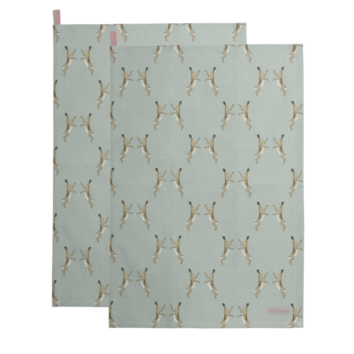 Sophie Allport Boxing Hares Tea Towel Set of 2
