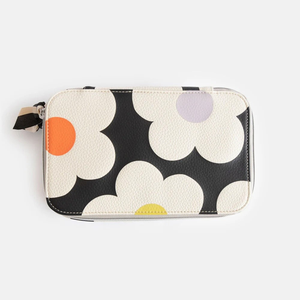 Multi Flower Charcoal Make Up Bag