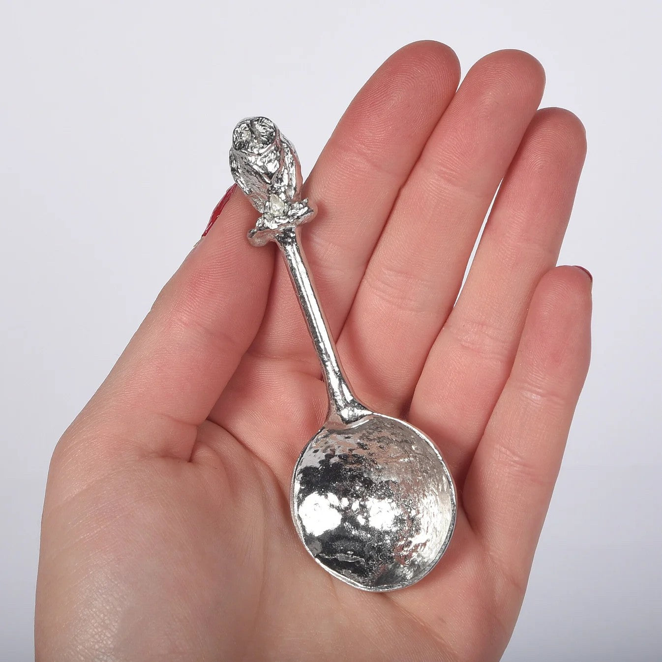 Owl Pewter Small Sugar Spoon