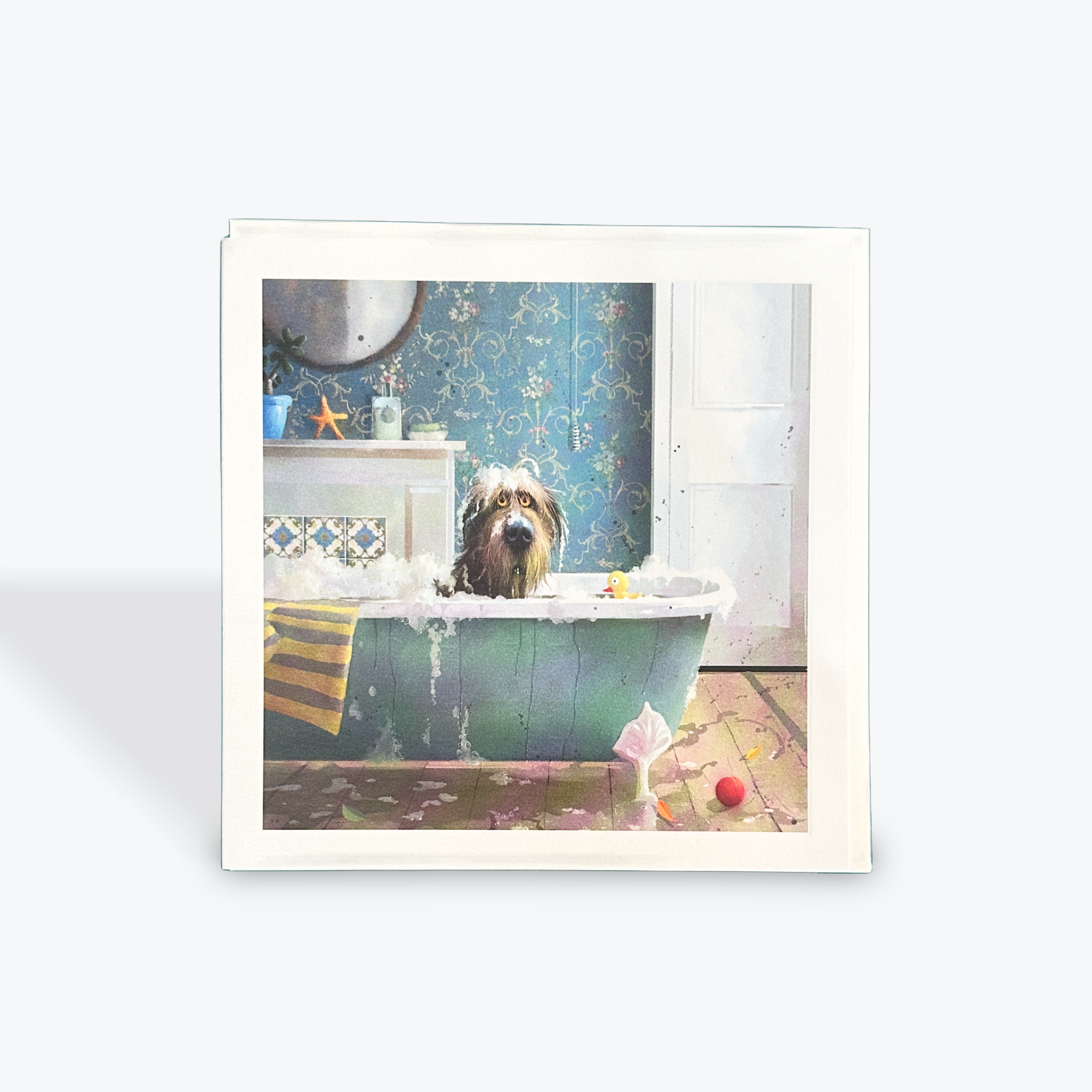 Dog in Bath Card