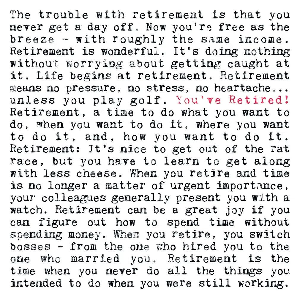 You're Retired! Retirement Quote Card