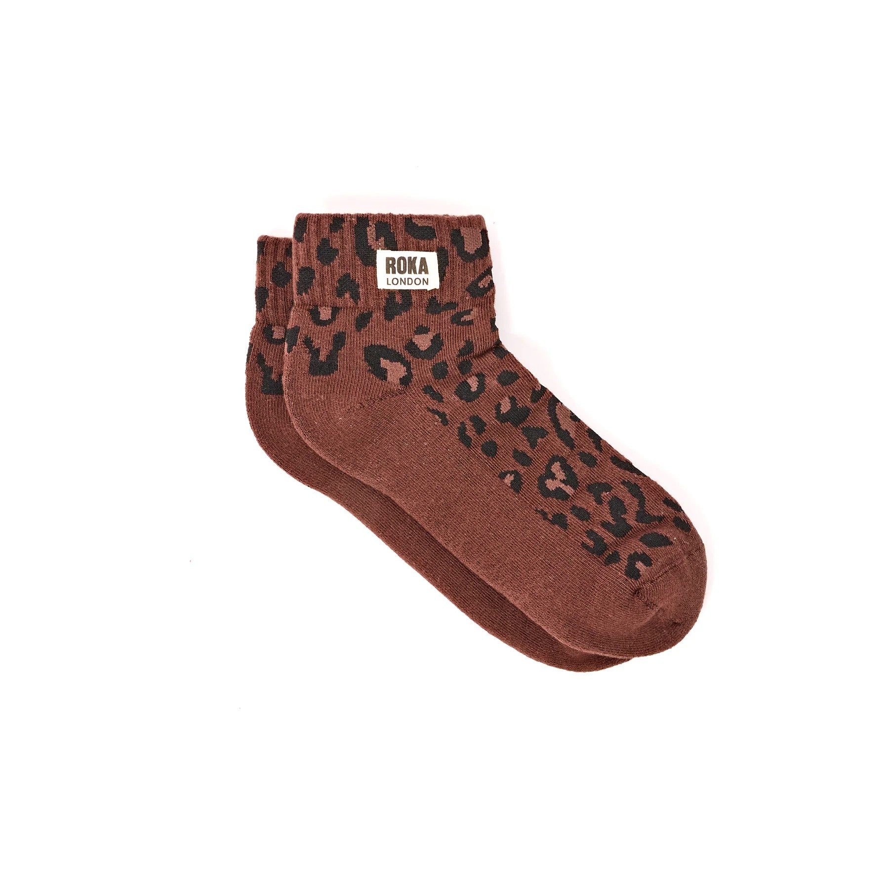 Roka Leopard Print Organic Cotton Socks - one size