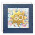 Age 80 Gold Confetti Birthday Card - Paper Shakies