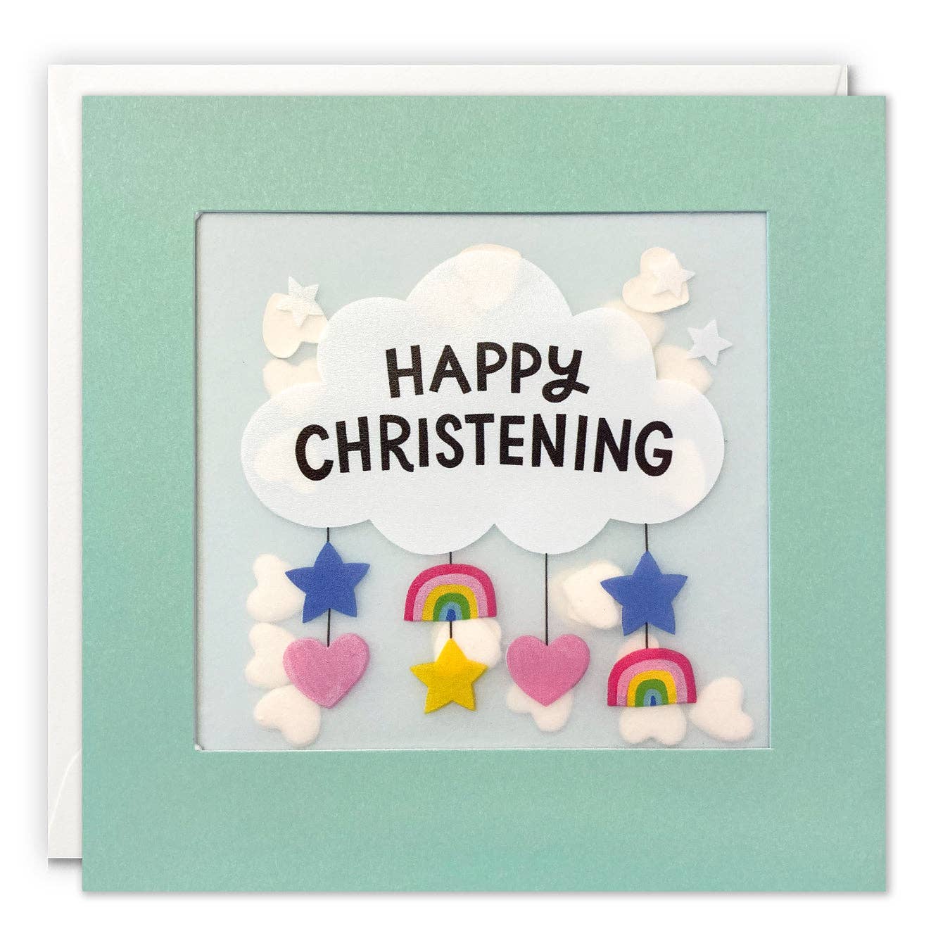 Cloud Confetti Christening Card - Paper Shakies
