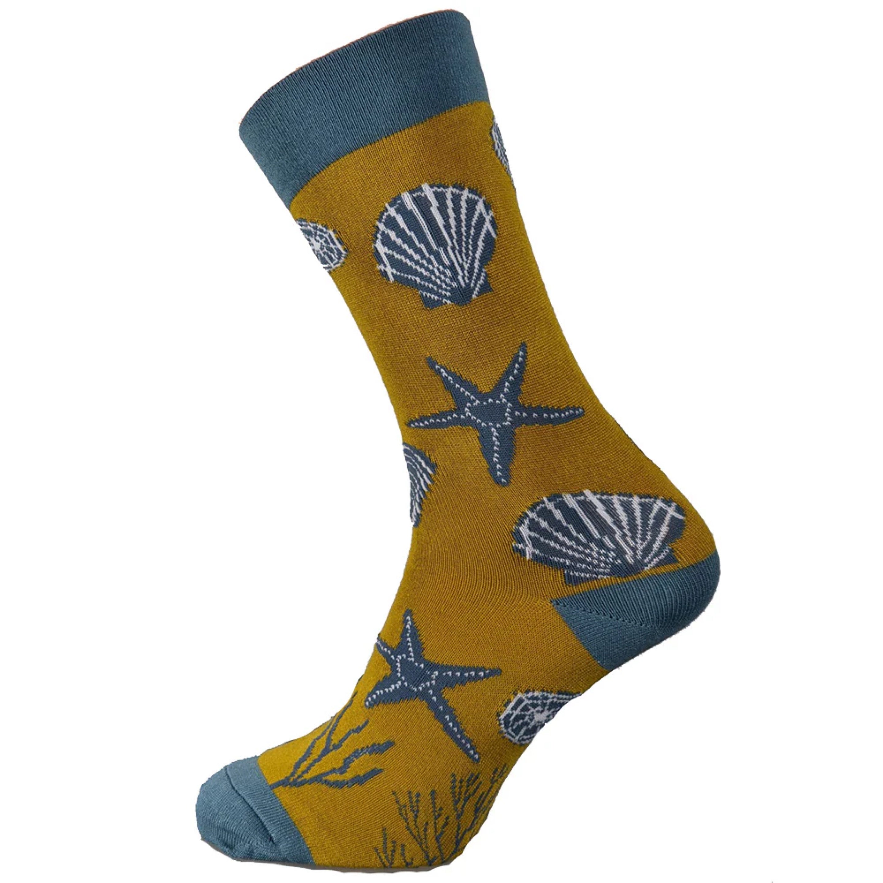 Joya Mustard Seashell Bamboo Socks 7-11