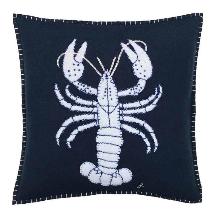 Jan Constantine Navy Blue Lobster Cushion