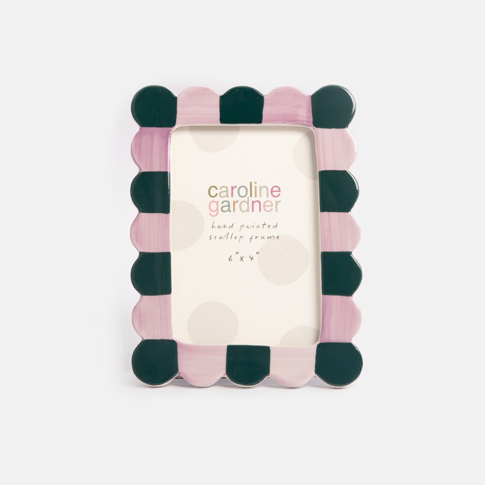 Lilac/Teal Scallop Edge 4x6" Photo Frame
