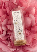 With Love, Always Gold Heart Lock Earrings on Seed Paper