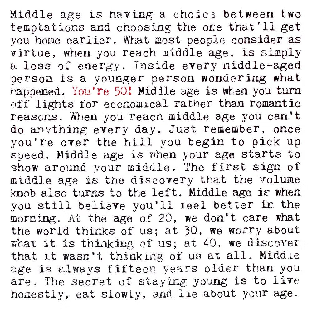 50th Birthday Card with Quotes about aging