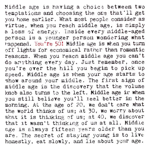 50th Birthday Card with Quotes about aging