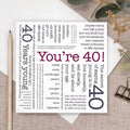 40th Birthday 'You're 40!' Quotes Card