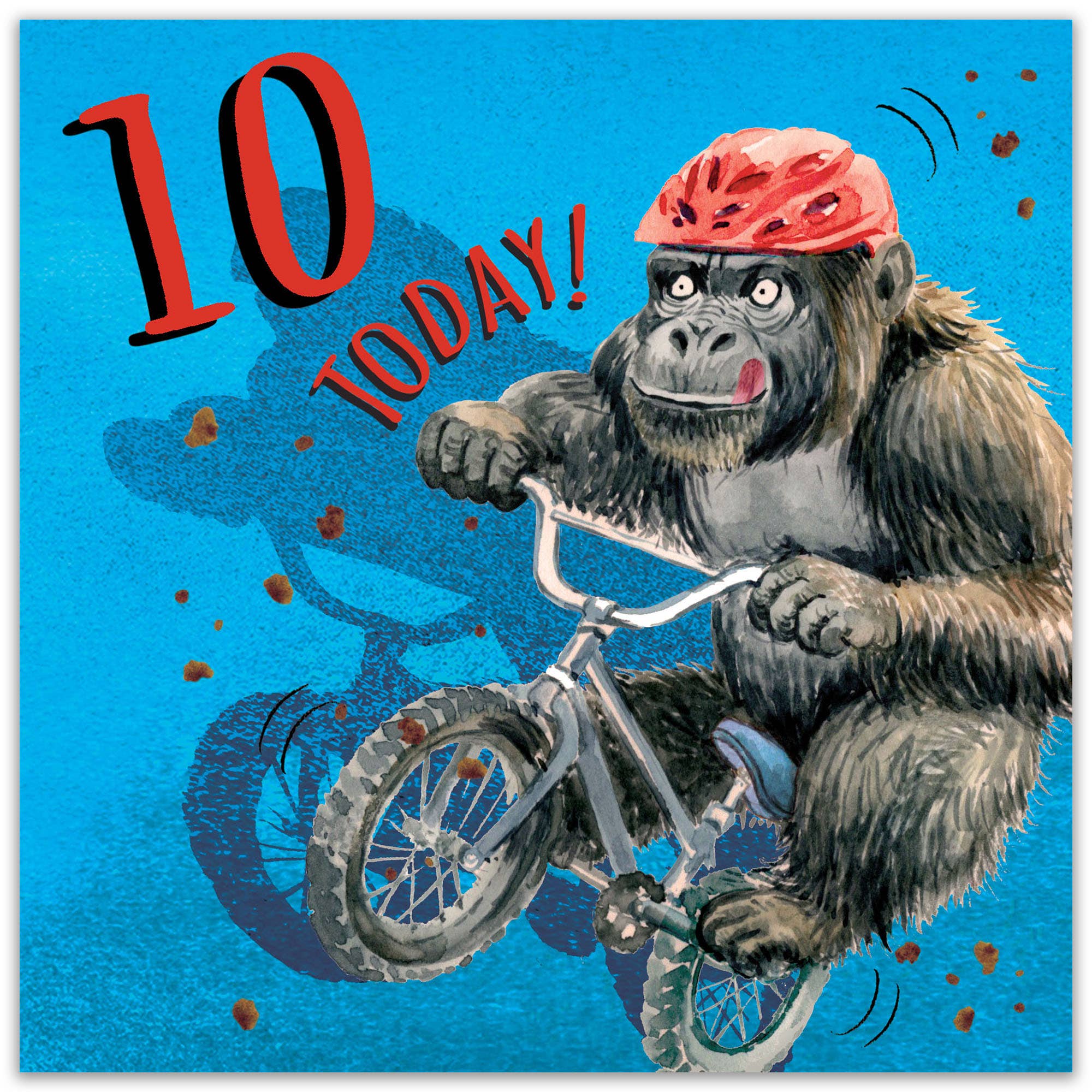 Age 10 Birthday Card - Bike - Gorilla