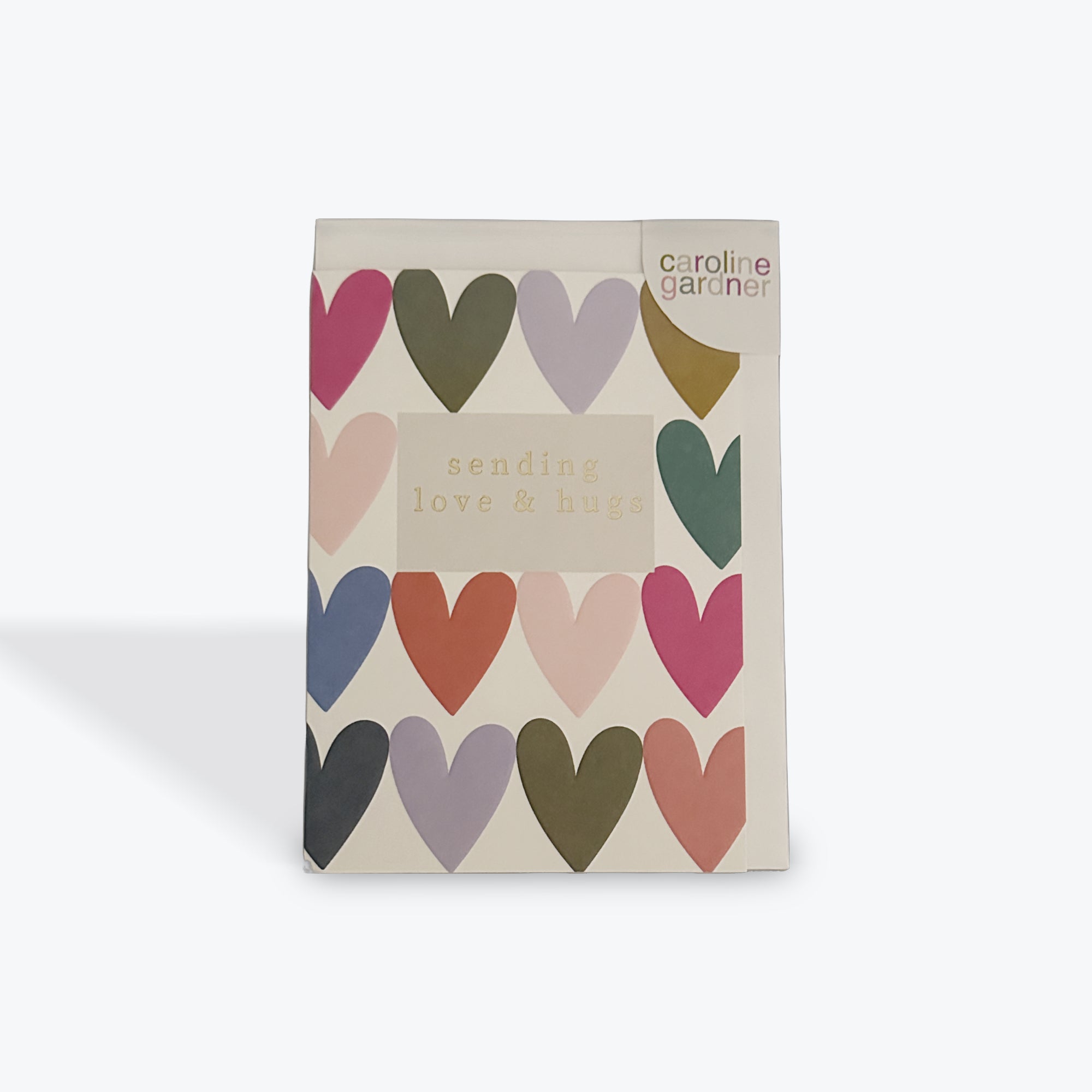 Sending Love and Hugs Heart Rows card