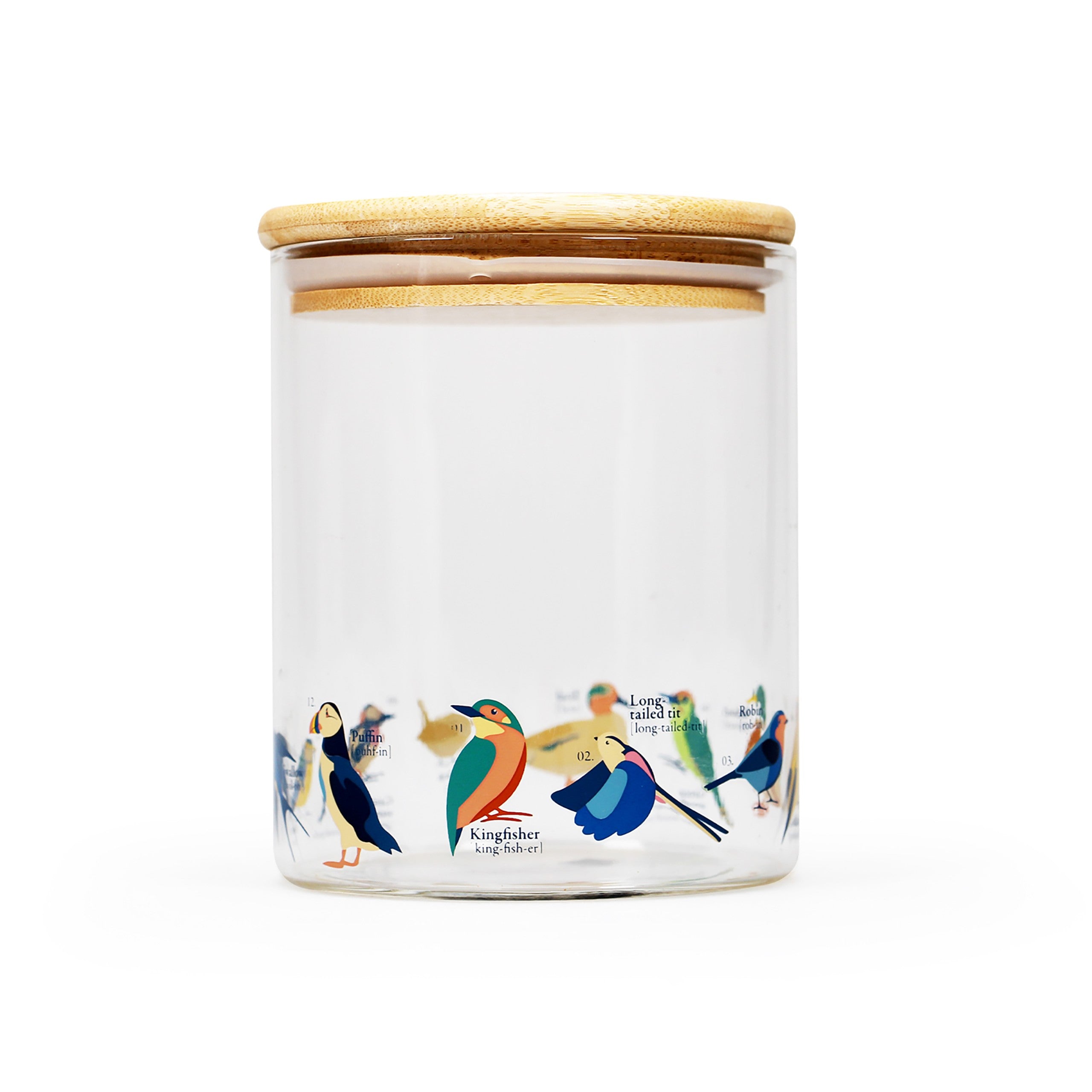 Storage Jar Glass 750ml - RSPB - Garden Birds