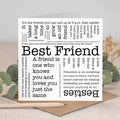 Best Friend Card, Typographic Word Cloud Design