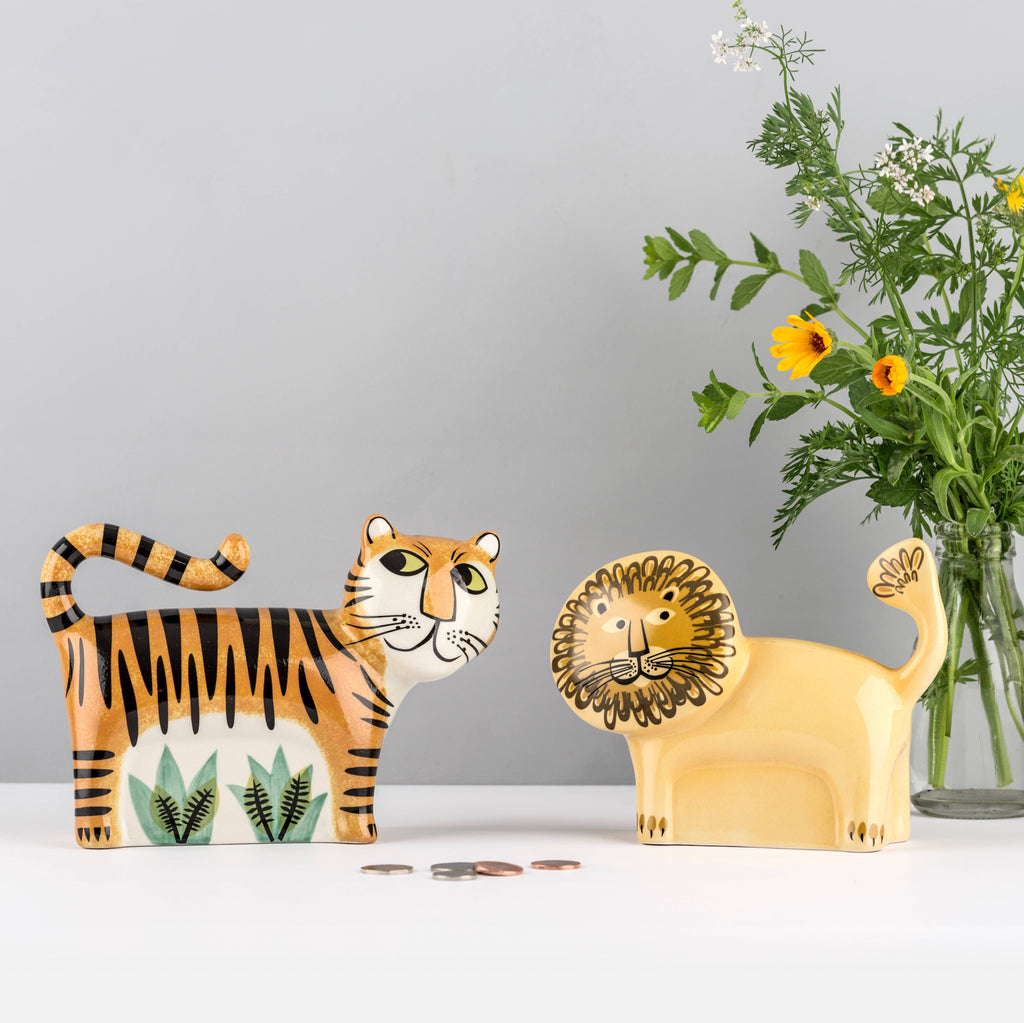 Handmade Ceramic Lion Money Box