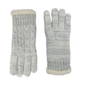 Fleece Lined Cable Knit Pale Grey Gloves