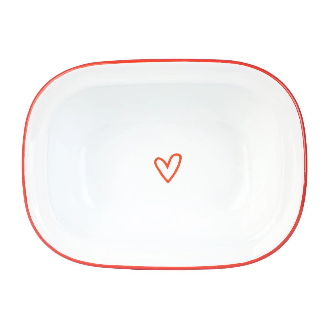 Heart Pink Oven Enamel Dish - 20cm
