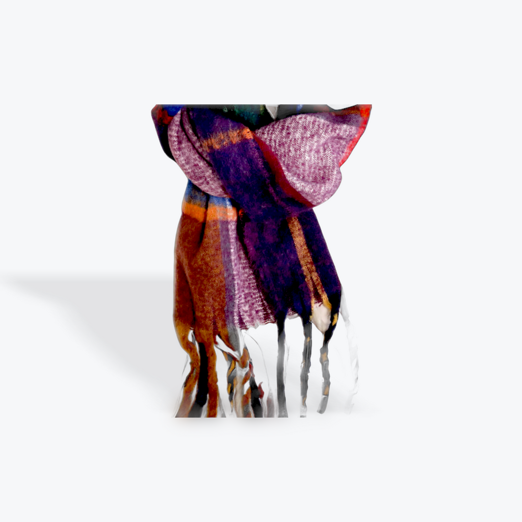 Multicoloured Tartan Check Scarf