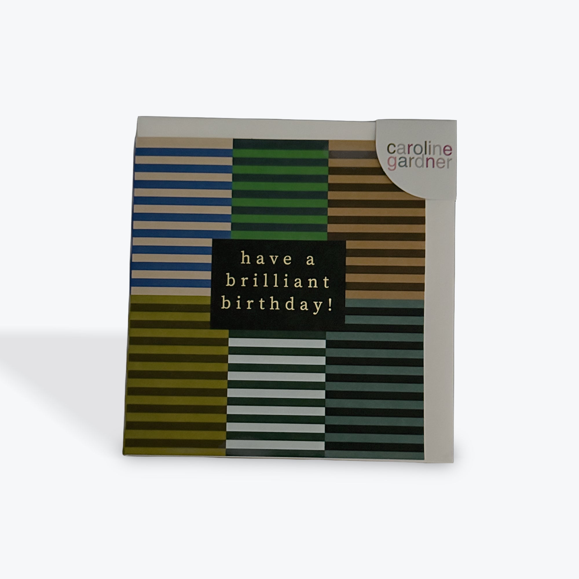 Have a Brilliant Birthday Multi Stripe Patchwork card