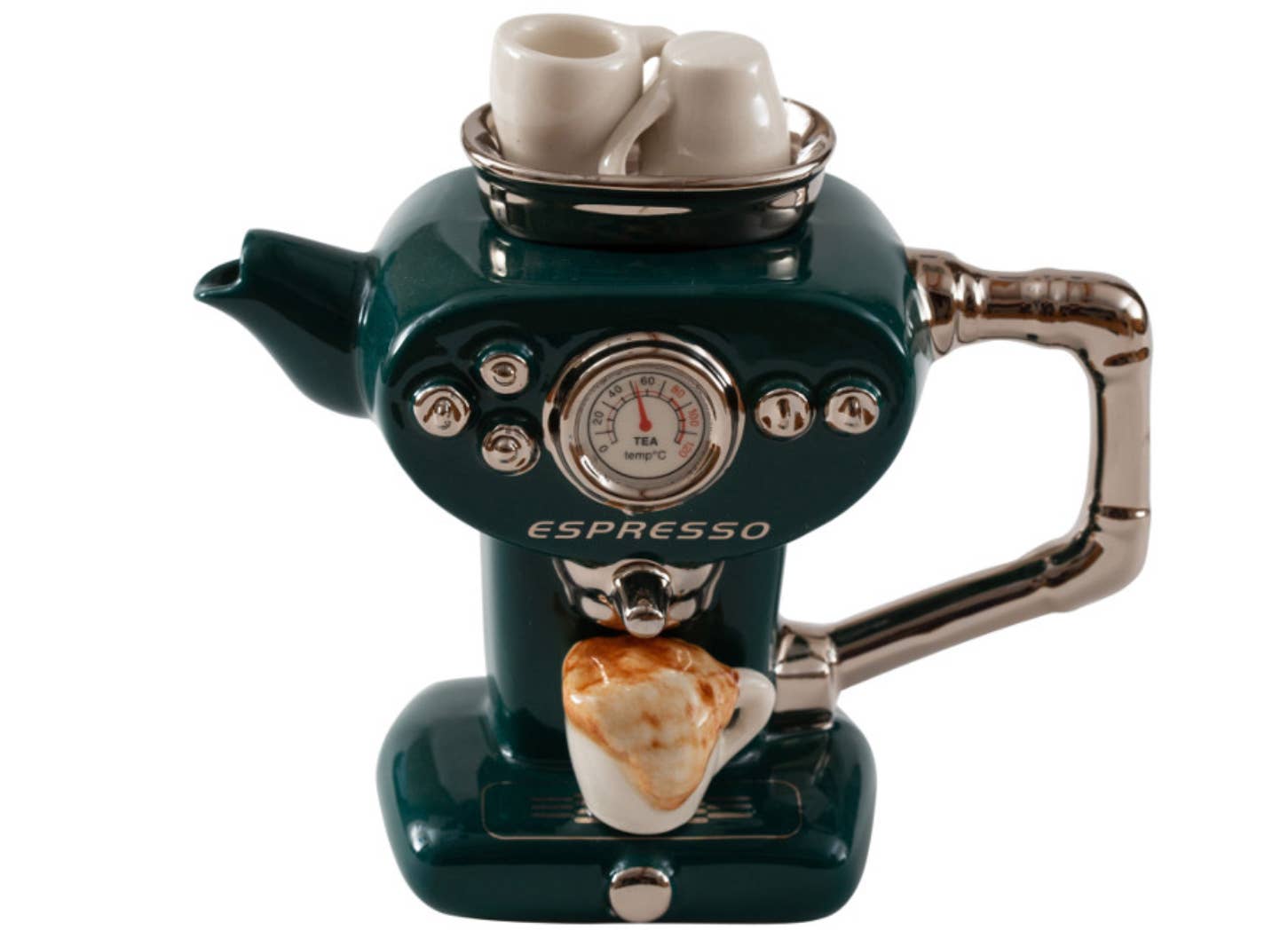 Handmade Green Espresso Teapot One Cup