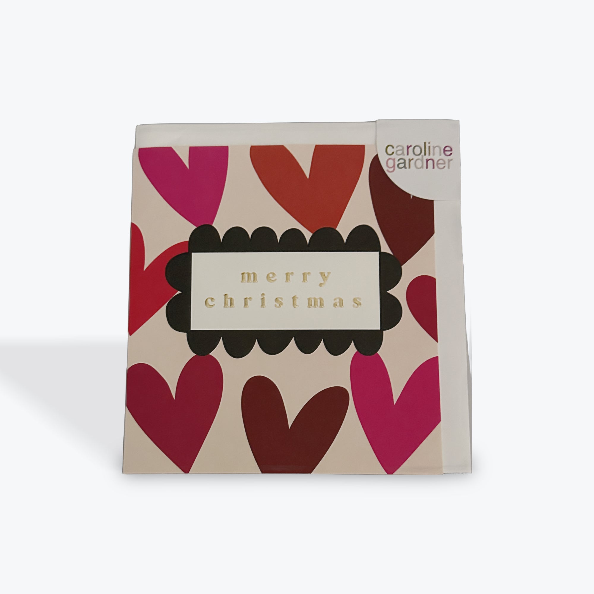 Merry Christmas Heart Pattern card