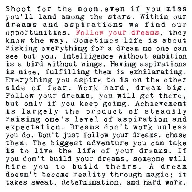Good Luck / Follow Your Dreams Quote Card