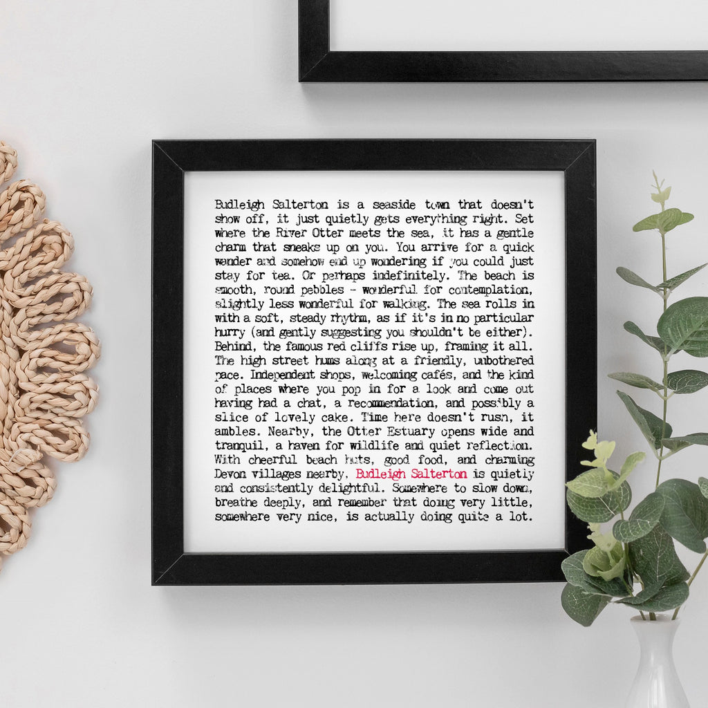 Budleigh Salterton - Square Unframed Print - Wise Words