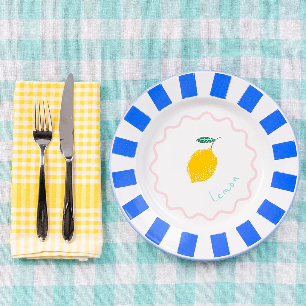 Lemon Enamel Plate - 25cm
