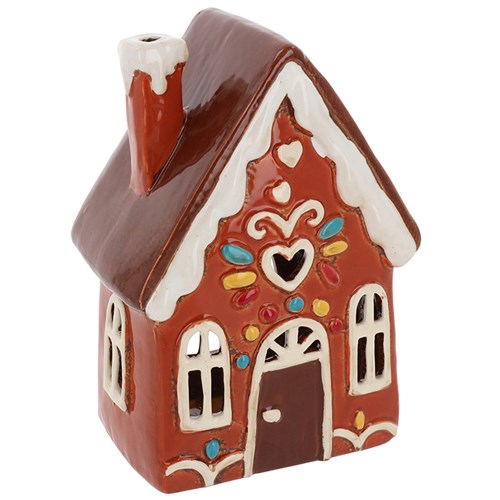 Village Pottery Gingerbread Tall House Tealight