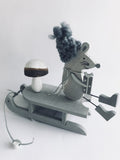 Christmas Mouse and Sledge Decoration Grey