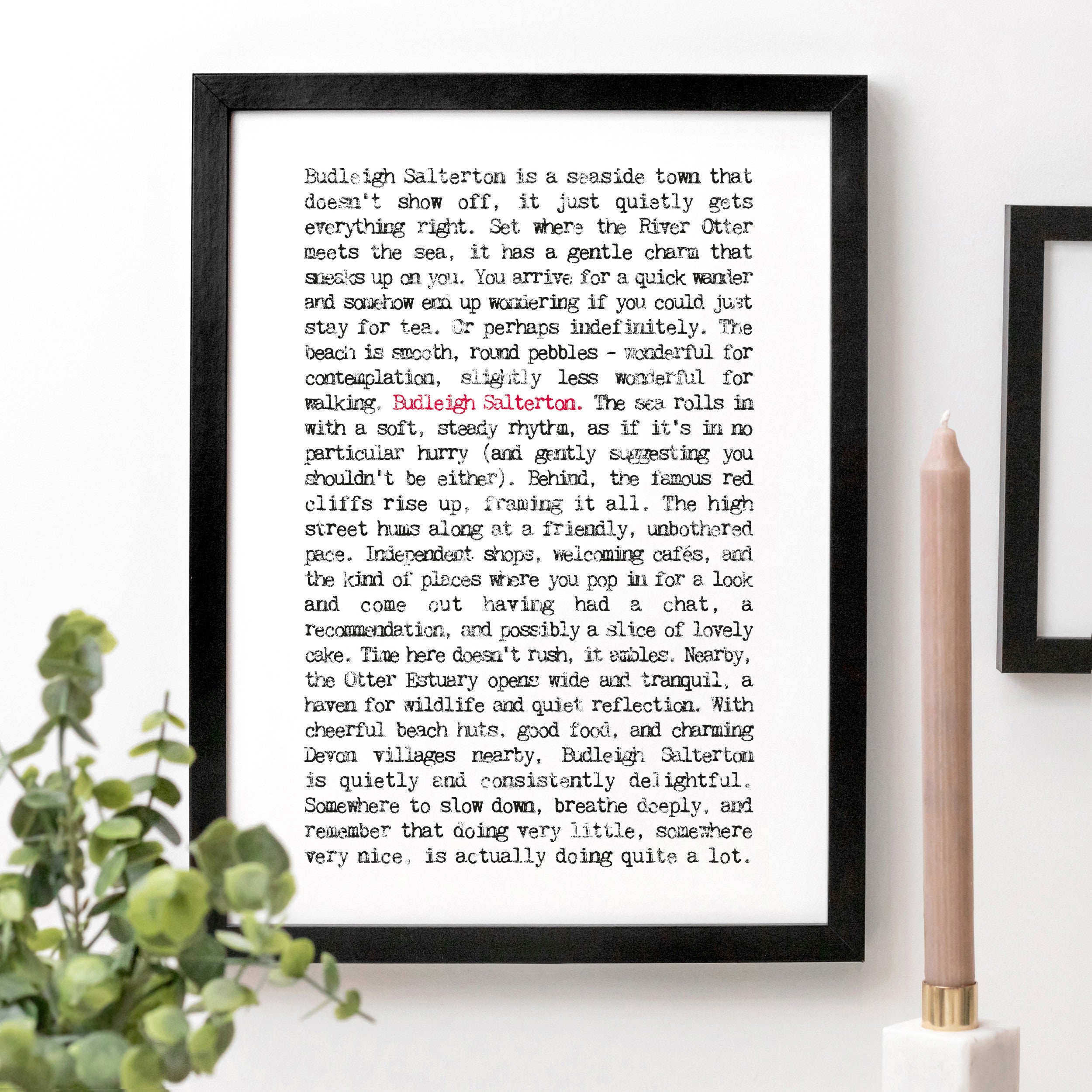 Budleigh Salterton - A4 Unframed Print - Wise Words