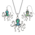 Paua Octopus Jewellery Set - Necklace & Earrings