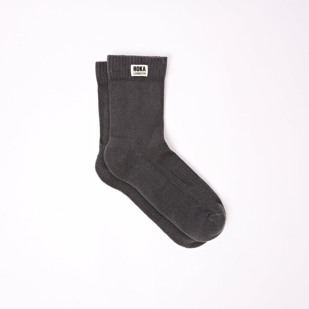Roka Faded Black Crew Socks - UK 6-12