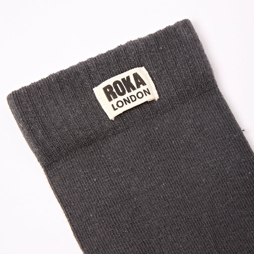 Roka Faded Black Crew Socks - UK 6-12