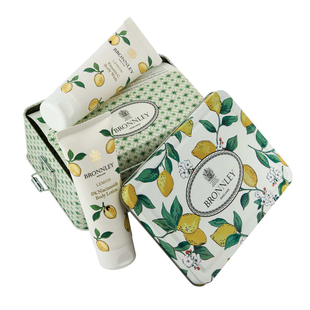 Bronnley Lemon Edition Tin - Body Wash & Body Lotion