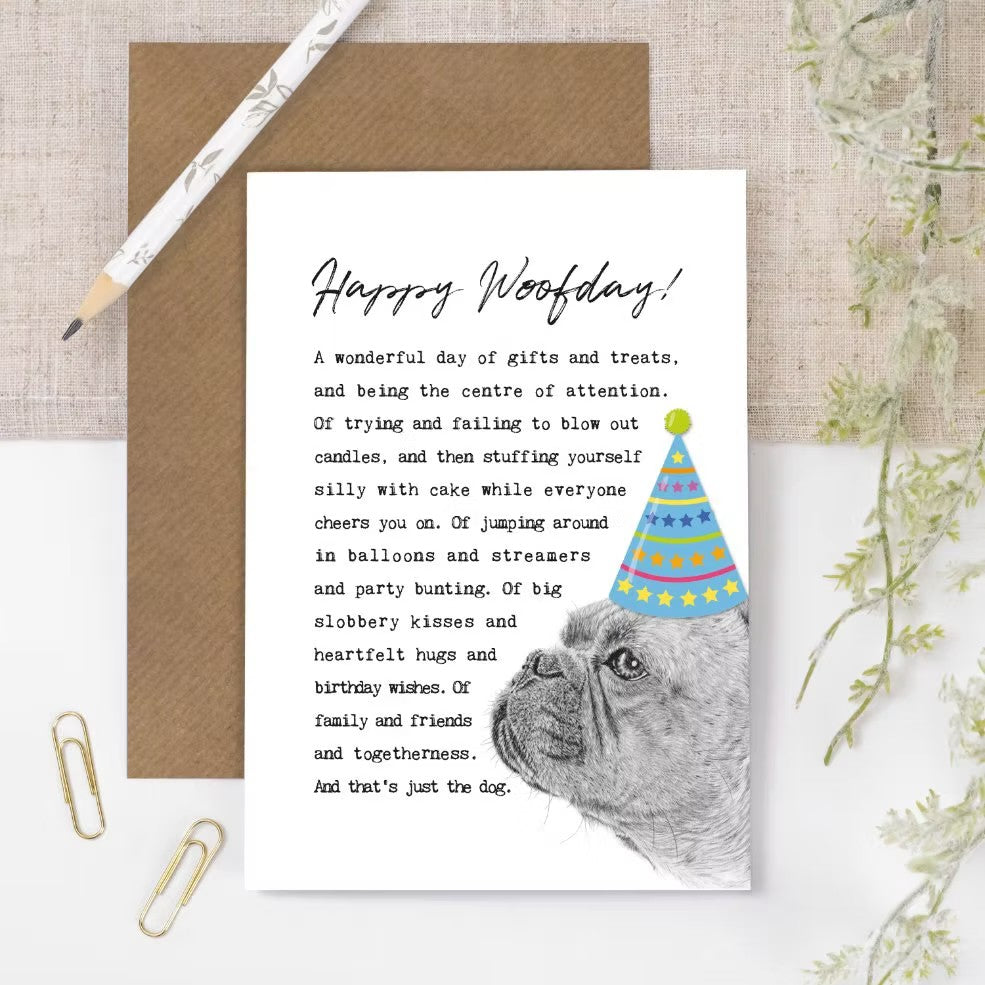 French Bulldog, Happy Woofday Card
