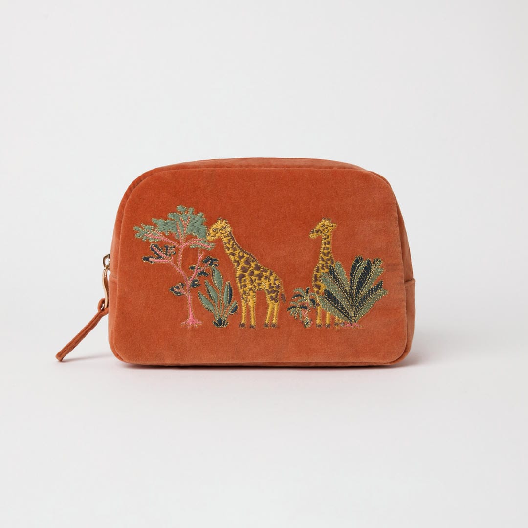 Elizabeth Scarlett Giraffe Cosmetics Bag Rust