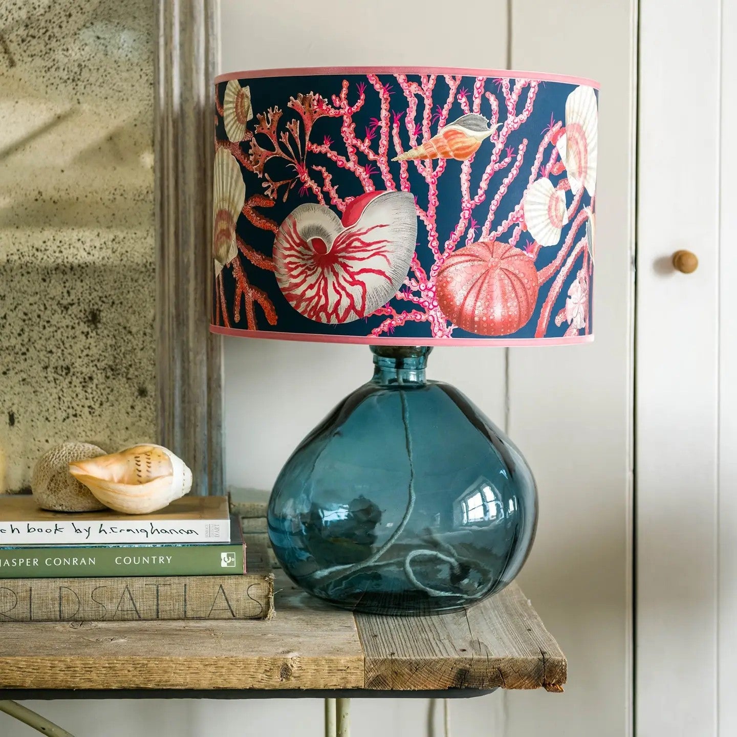 Shell Seaker Lampshade  30cm - Ink Blue
