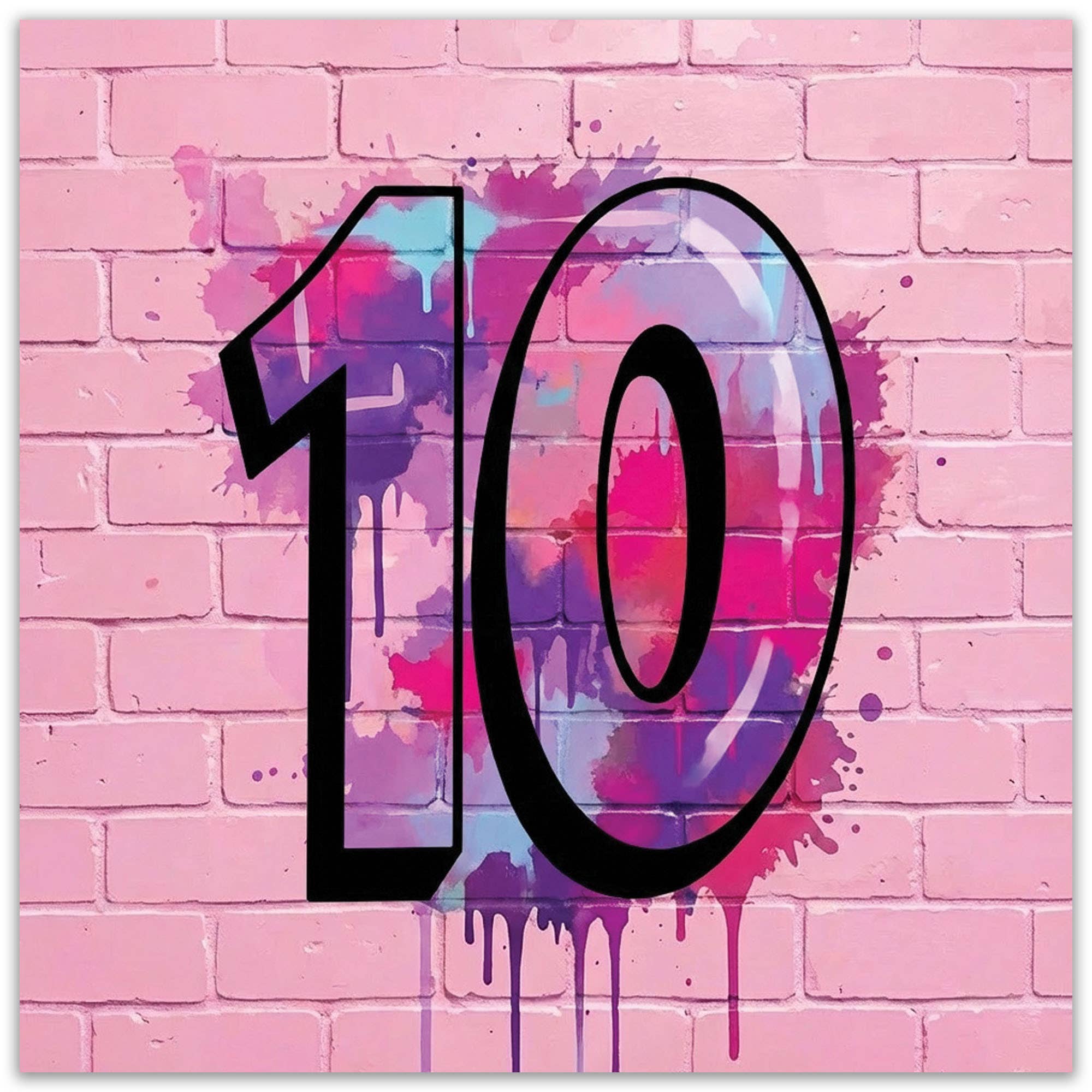 Age 10 Graffiti Style Birthday Card