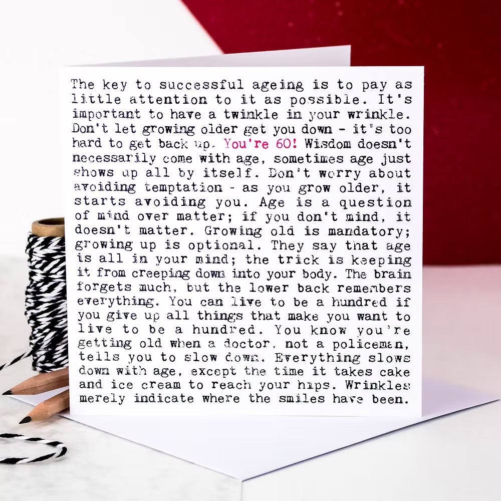 60th Birthday Card with Quotes